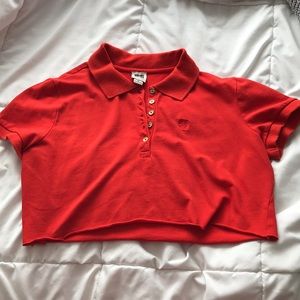 Cropped collared shirt